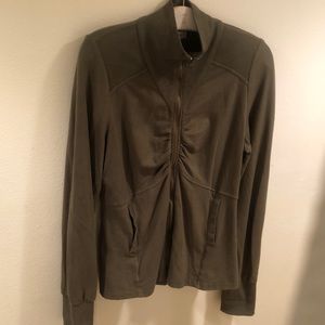 Wearables- Olive Green Long Sleeve Zip Up Light Jacket